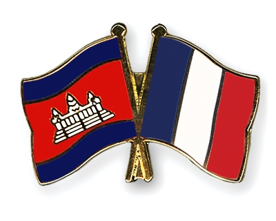 Fahnen Pins Kambodscha Frankreich