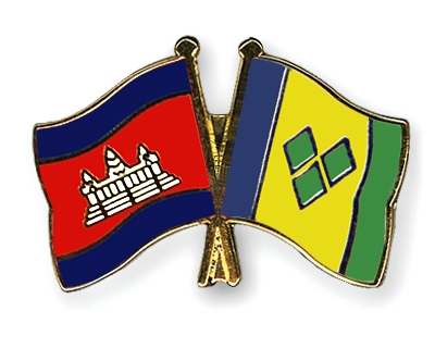 Fahnen Pins Kambodscha St-Vincent-und-die-Grenadinen