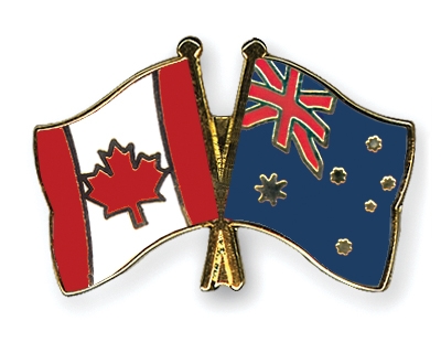 Fahnen Pins Kanada Australien