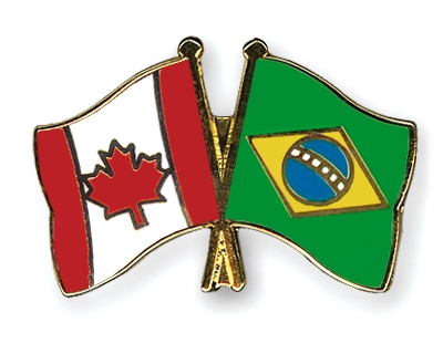 Fahnen Pins Kanada Brasilien