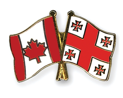Fahnen Pins Kanada Georgien