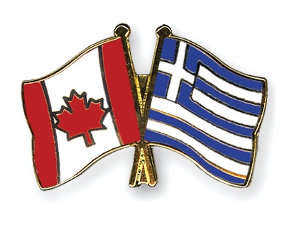 Fahnen Pins Kanada Griechenland