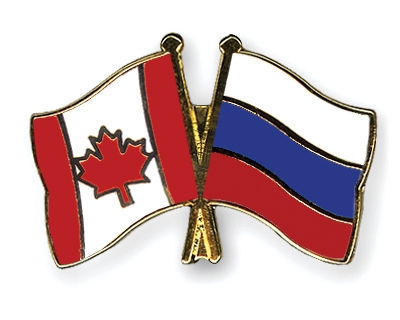Fahnen Pins Kanada Russland