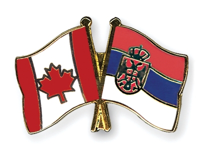 Fahnen Pins Kanada Serbien