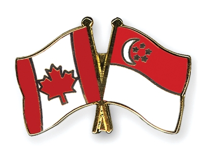 Fahnen Pins Kanada Singapur