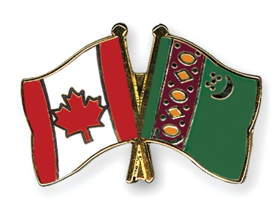 Fahnen Pins Kanada Turkmenistan