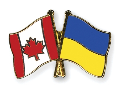 Fahnen Pins Kanada Ukraine