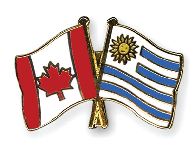 Fahnen Pins Kanada Uruguay