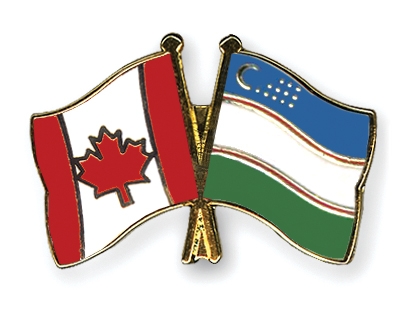 Fahnen Pins Kanada Usbekistan