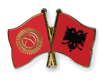 Fahnen Pins Kirgisistan Albanien