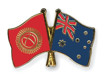 Fahnen Pins Kirgisistan Australien