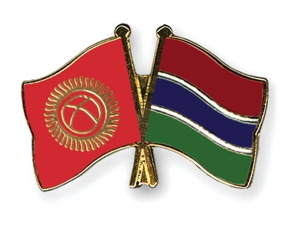 Fahnen Pins Kirgisistan Gambia