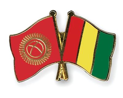 Fahnen Pins Kirgisistan Guinea
