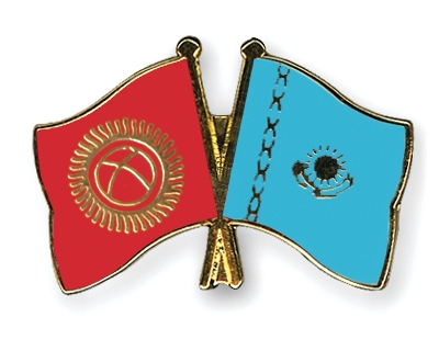Fahnen Pins Kirgisistan Kasachstan