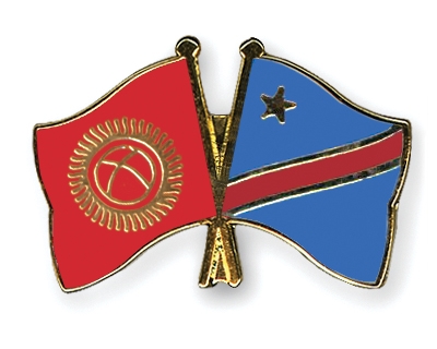 Fahnen Pins Kirgisistan Kongo-Demokratische-Republik