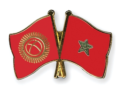 Fahnen Pins Kirgisistan Marokko