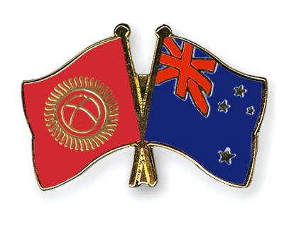 Fahnen Pins Kirgisistan Neuseeland