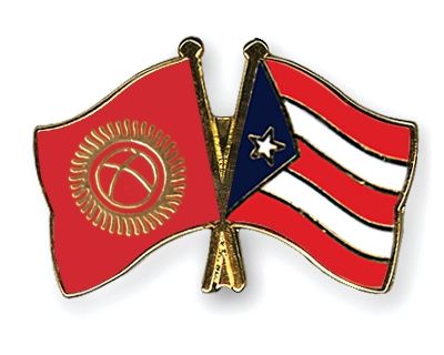 Fahnen Pins Kirgisistan Puerto-Rico