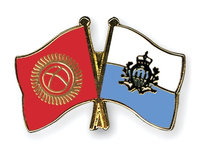 Fahnen Pins Kirgisistan San-Marino