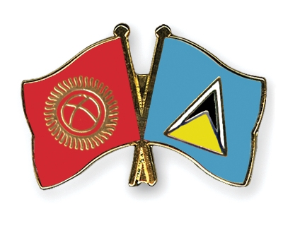 Fahnen Pins Kirgisistan St-Lucia