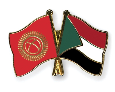 Fahnen Pins Kirgisistan Sudan