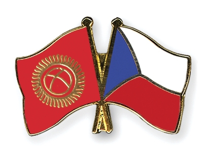 Fahnen Pins Kirgisistan Tschechische-Republik