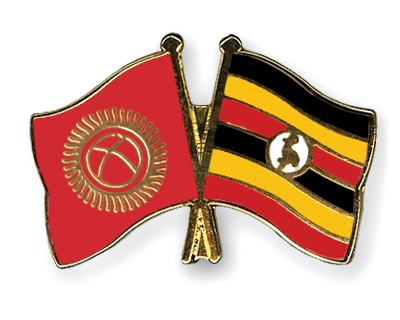 Fahnen Pins Kirgisistan Uganda