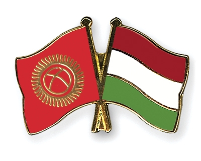 Fahnen Pins Kirgisistan Ungarn