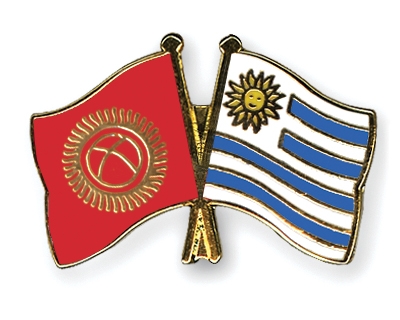 Fahnen Pins Kirgisistan Uruguay
