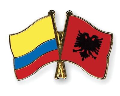 Fahnen Pins Kolumbien Albanien