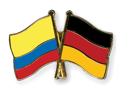 Fahnen Pins Kolumbien Deutschland