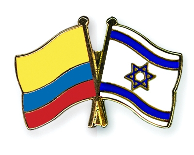 Fahnen Pins Kolumbien Israel
