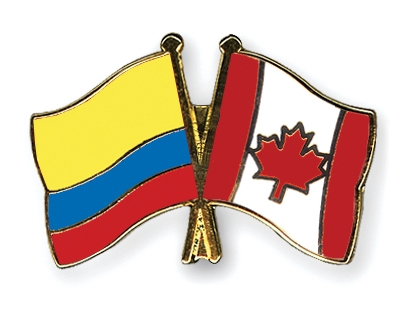 Fahnen Pins Kolumbien Kanada