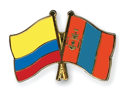 Fahnen Pins Kolumbien Mongolei