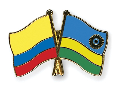 Fahnen Pins Kolumbien Ruanda