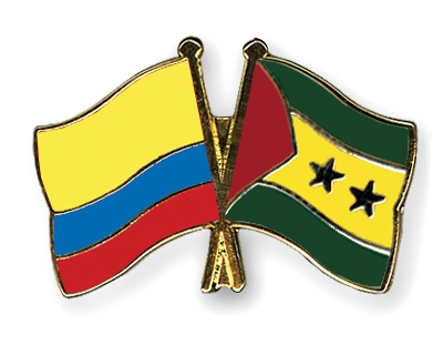 Fahnen Pins Kolumbien Sao-Tome-und-Principe