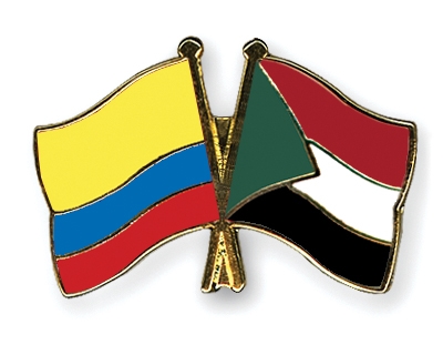 Fahnen Pins Kolumbien Sudan