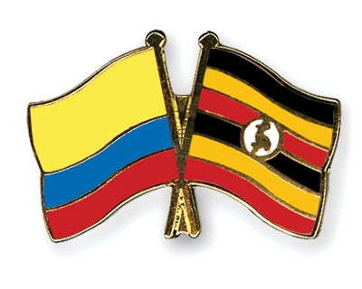 Fahnen Pins Kolumbien Uganda
