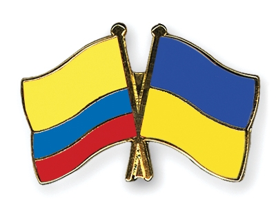 Fahnen Pins Kolumbien Ukraine