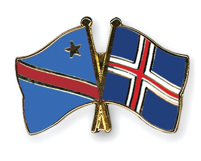 Fahnen Pins Kongo-Demokratische-Republik Island