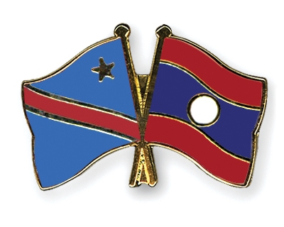 Fahnen Pins Kongo-Demokratische-Republik Laos