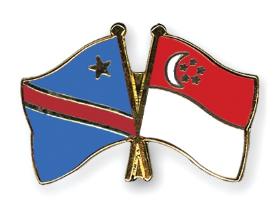 Fahnen Pins Kongo-Demokratische-Republik Singapur