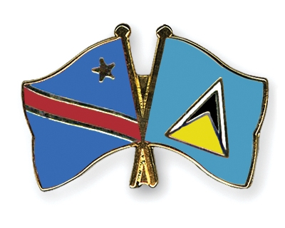 Fahnen Pins Kongo-Demokratische-Republik St-Lucia