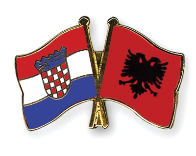 Fahnen Pins Kroatien Albanien