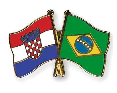 Fahnen Pins Kroatien Brasilien