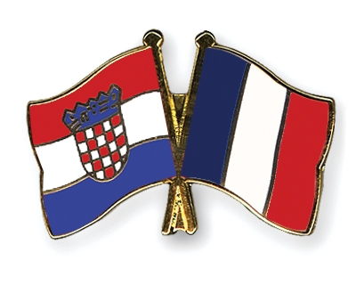 Fahnen Pins Kroatien Frankreich