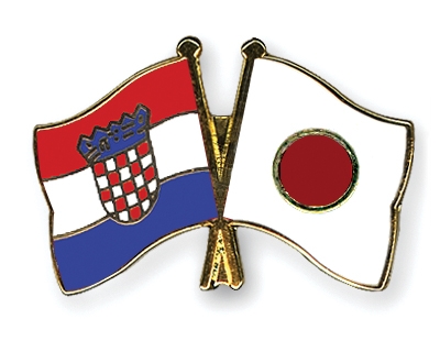 Fahnen Pins Kroatien Japan