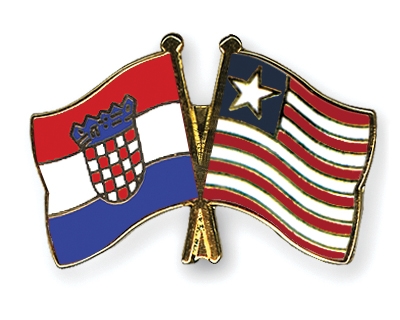 Fahnen Pins Kroatien Liberia