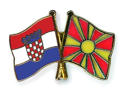Fahnen Pins Kroatien Mazedonien