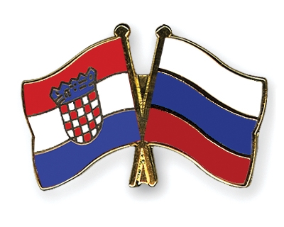Fahnen Pins Kroatien Russland